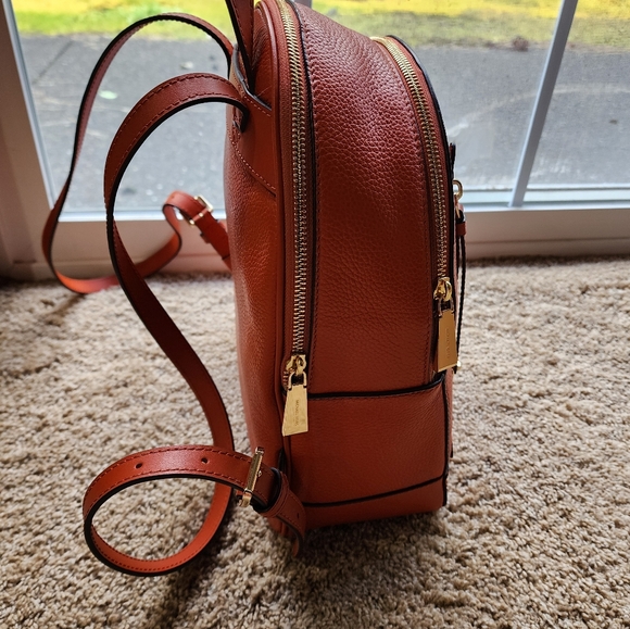 New Michael Kors brooklyn backpack pumpkin spice deep orange handbag tags - Picture 2 of 5